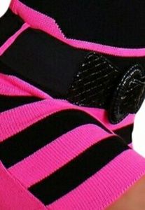 Black pu bow design high stretch waist belt